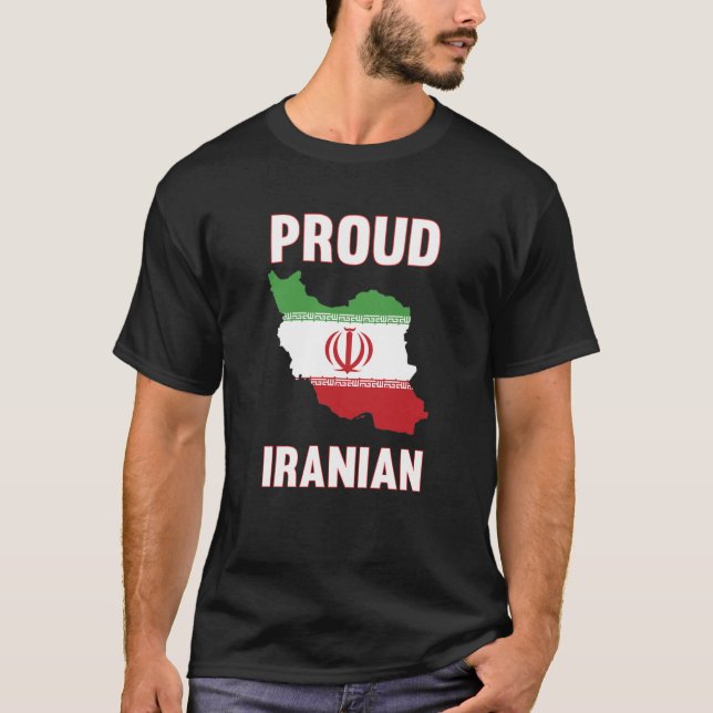 T-shirt Iran Fière carte du drapeau iranien Fière (Devant)