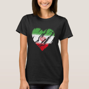T-shirt Iran Heart Iranien Drapeau Iranien Fierté
