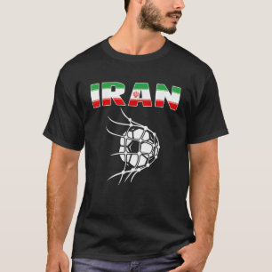 T-shirt Iran Soccer Ball In Net Goal Soutenez Le Football 