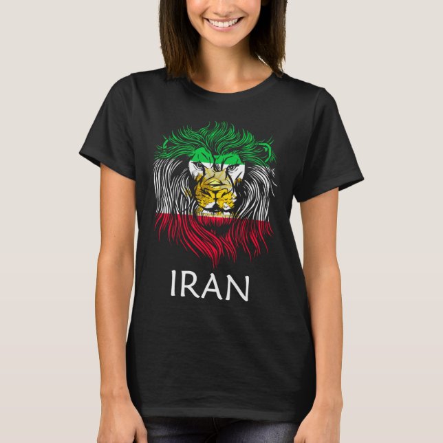 T-shirt Iranian Lion Head Flag Iran (Devant)