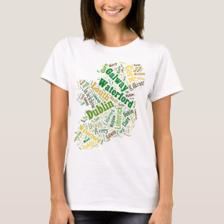 T-shirt Ireland Cities Word Art