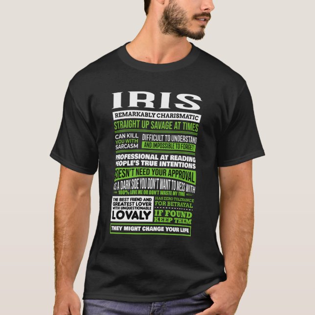 T-shirt Iris Définition Du Nom De Fille (Devant)