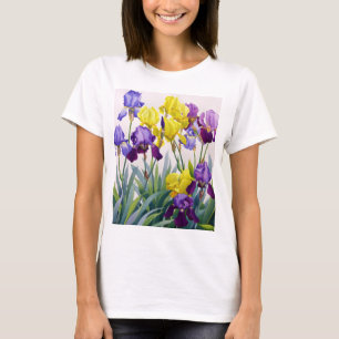 T-shirt Iris jaunes et pourpres