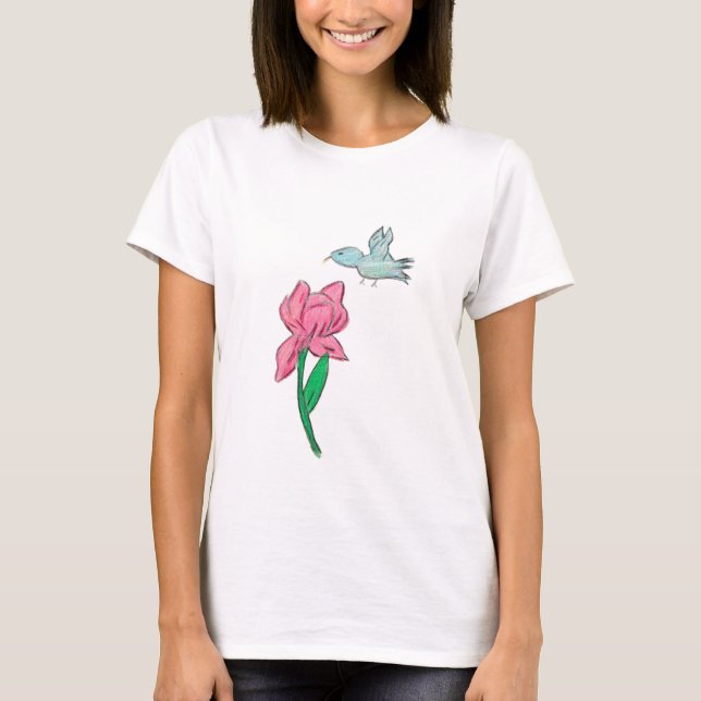 T-shirt Iris rose (Devant)