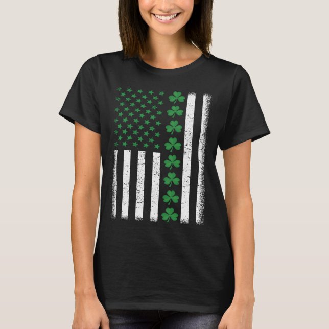 T-shirt Irish American Flag St Patrick s Day (Devant)