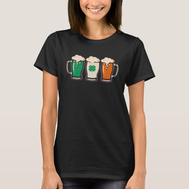T-shirt Irish Beer Ireland Flag St Patricks Day Shamrock D (Devant)