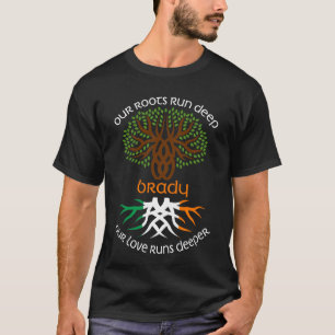 T-shirt Irish BRADY Nom De Famille Notre Amour Runs Deeper