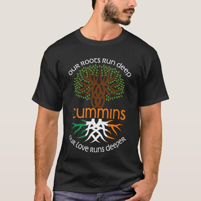 T-shirt Irish CUMMINS Nom De Famille Notre Amour Runs Deep (Devant)