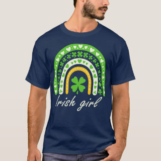 T-shirt Irish girl Charming Clover Rainbow Tee