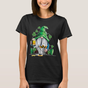 T-shirt Irish Gnome Boire Bière Lucky Shamrock Gnome St Pa