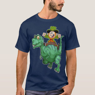 T-shirt Irish Leprechaun Dinosaur T Rex Shamrock St Patron