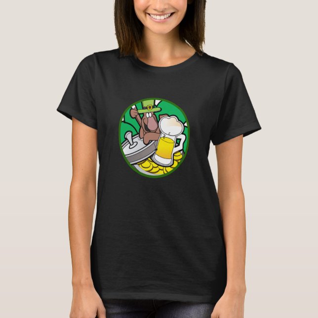 T-shirt Irish lucky shamrock with beer mug St Patricks Day (Devant)