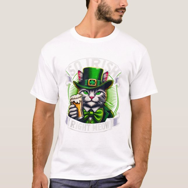 T-shirt Irish Right Meow St Patrick s (Devant)