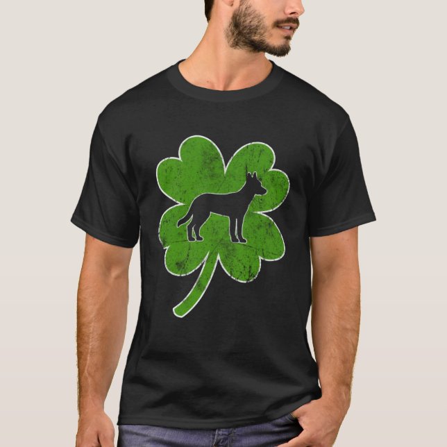 T-shirt Irish Shamrock Leaf Malinois St Patrick s Day (Devant)
