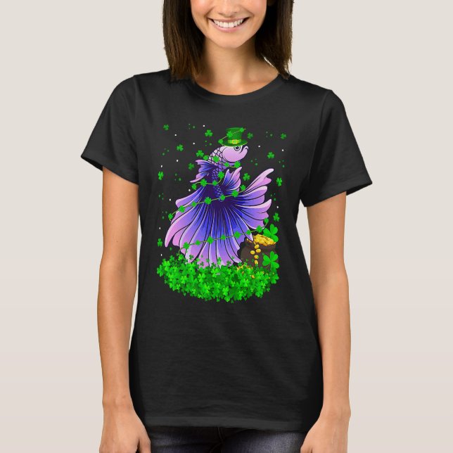 T-shirt Irish Shamrock Leprechaun Betta Fish St Patrick's  (Devant)