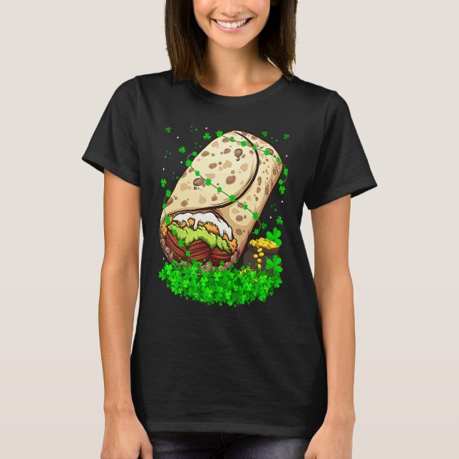 T-shirt Irish Shamrock Leprechaun Burrito St Patrick's Day (Devant)
