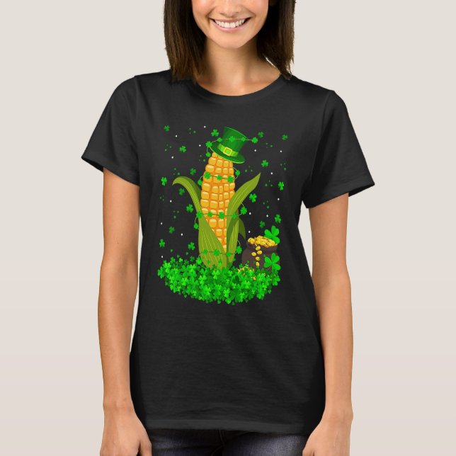 T-shirt Irish Shamrock Leprechaun Corn St Patrick's Day (Devant)