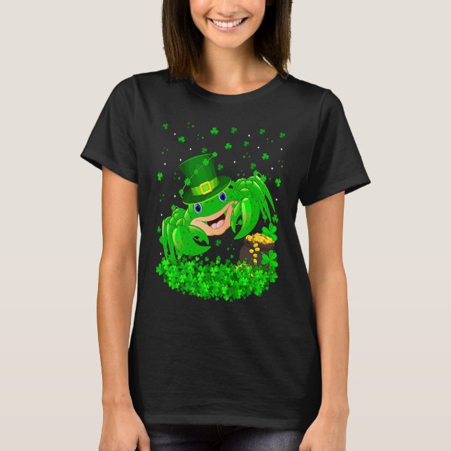T-shirt Irish Shamrock Leprechaun Crab Fish St Patrick's D (Devant)