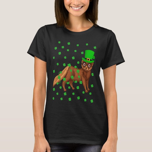 T-shirt Irish Shamrock Leprechaun Mink St Patrick's Day (Devant)
