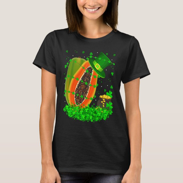 T-shirt Irish Shamrock Leprechaun Papaya St Patrick's Day (Devant)