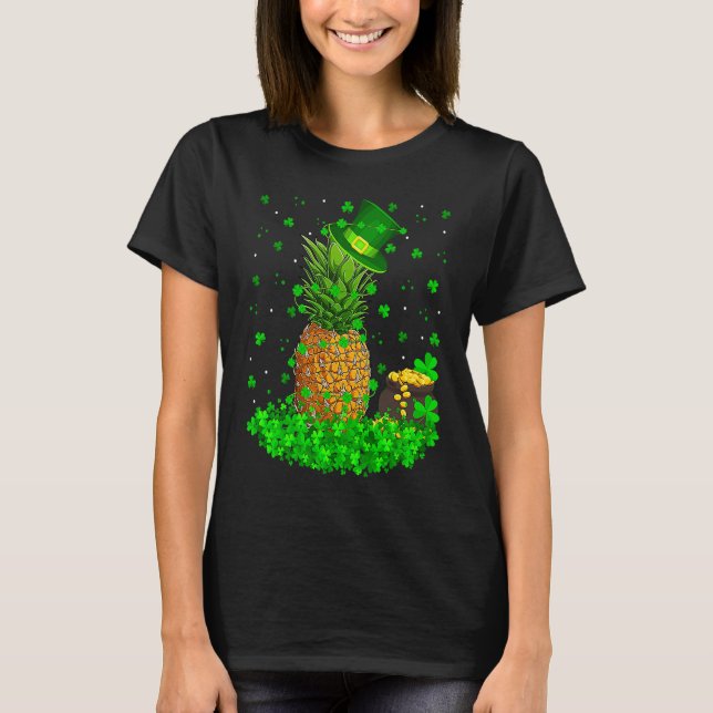T-shirt Irish Shamrock Leprechaun Pineapple St Patrick's D (Devant)