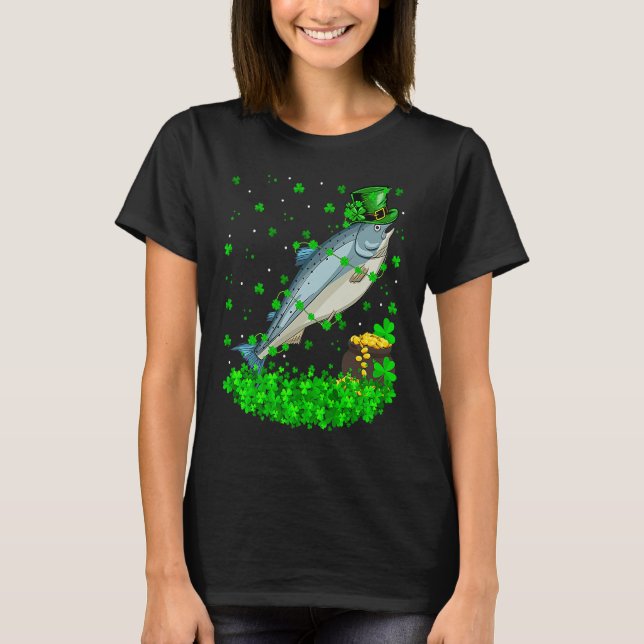 T-shirt Irish Shamrock Leprechaun Salmon Fish St Patrick's (Devant)