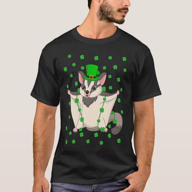 T-shirt Irish Shamrock Leprechaun Sugar Glider St Patrick' (Devant)