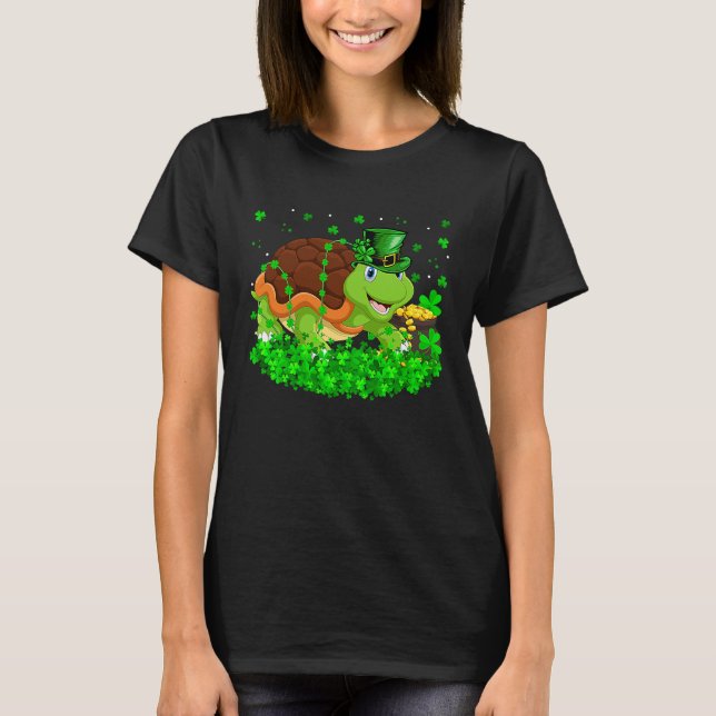 T-shirt Irish Shamrock Leprechaun Turtle St Patrick's Day (Devant)