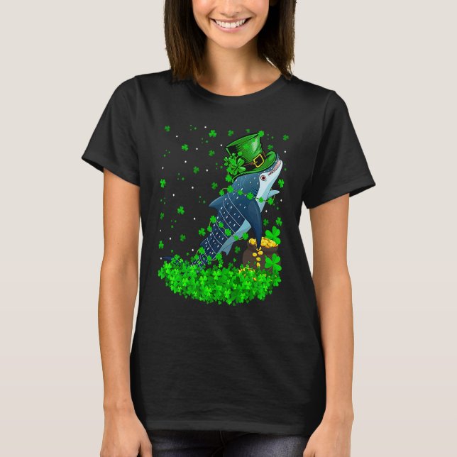T-shirt Irish Shamrock Leprechaun Whale Shark St Patrick's (Devant)