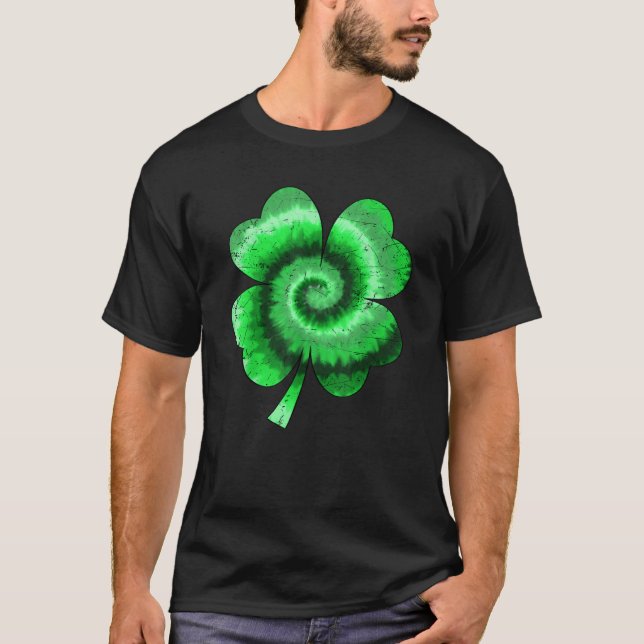 T-shirt Irish Shamrock Tie Dye Happy St Patrick's Day Luck (Devant)
