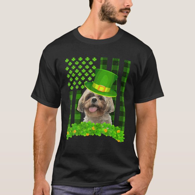 T-shirt Irish Shih Tzu St Patrick's Day Funny Leprechaun D (Devant)