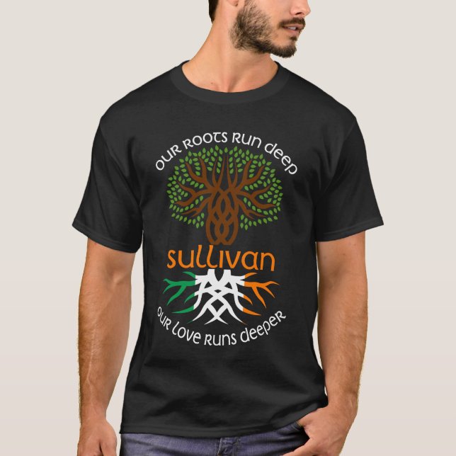 T-shirt Irish SULLIVAN Nom De Famille Notre Amour Runs Dee (Devant)