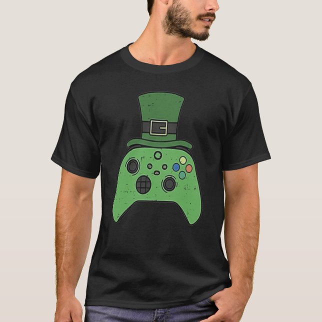 T-shirt Irish Video Game Controller St Patrick Day Gamer B (Devant)