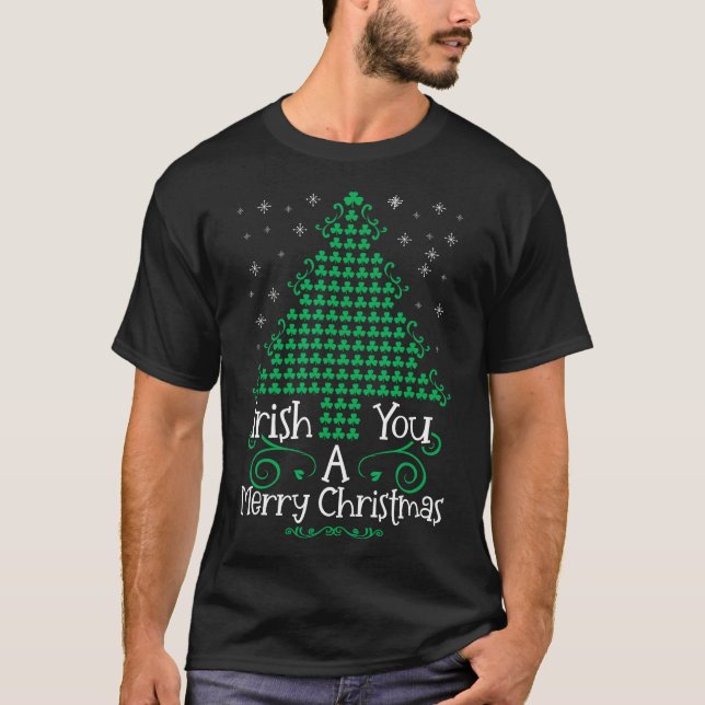 T-shirt Irish vous un joyeux noël avec trois shamrocks ir (Devant)