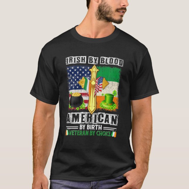 T-shirt Irlandais De Sang Américain De Naissance Vétérinai (Devant)