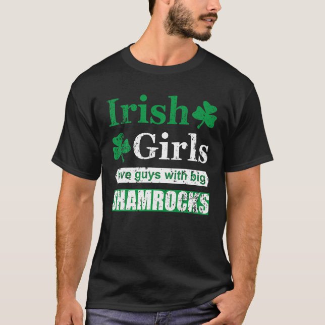 T-shirt Irlandais Les Filles Aiment Les Gars Avec De Grand (Devant)