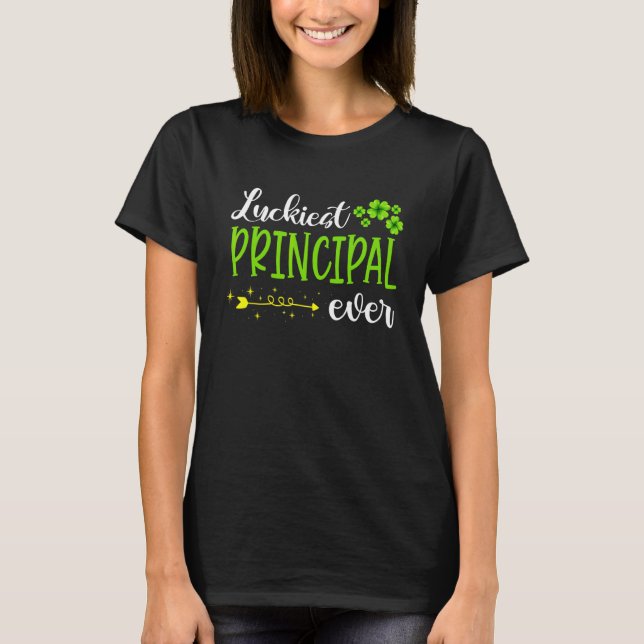 T-shirt Irlandais Luckiest principal jamais drôle Enseigna (Devant)