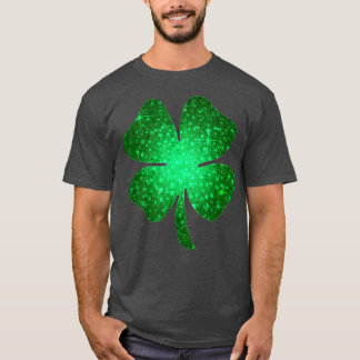 T-shirt Irlandais Lucky Shamrock Vert Quatre feuilles Clov
