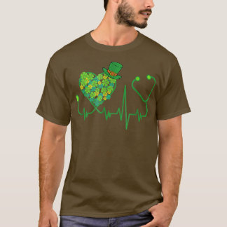 T-shirt Irlandais Nurse Jour de la Saint Patrick Tee Steth