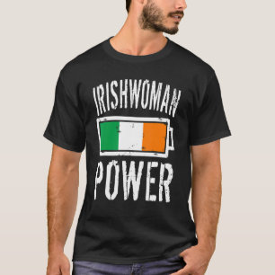 T-shirt Irlande Drapeau Irishwoman Power Battery Fier Tee