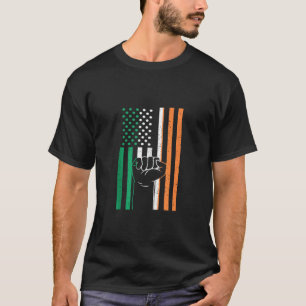 T-shirt Irlande Drapeau USA Amérique Handfist Irish Pride