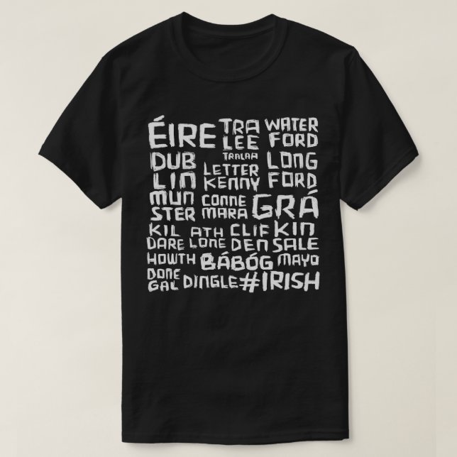 T-shirt Irlande Où aller Mots irlandais Irlande (Design devant)