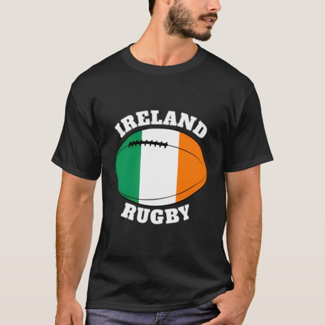 T-shirt Irlande Rugby Ball Flag Irlandais Rugby Fans 2020 (Devant)