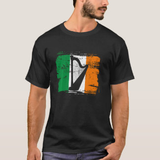 T-shirt Irlande Trad Music Harp Drapeau irlandais Drôle Ha