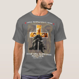 T-shirt Iron Sharpens Fer Christian Dit Lion Judah Cro
