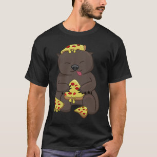 T-shirt Ironie Wombat Manger Pizza mignonne Rodent