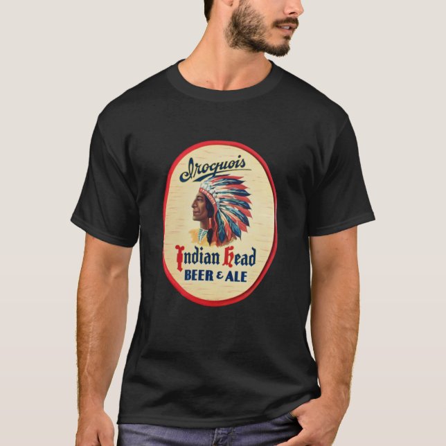 T-shirt Iroquois Indian Head Beer &amp; Ale Design Classic (Devant)