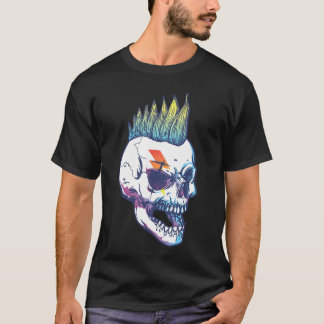T-shirt Iroquois Skeleton Scull Punk Rocker Halloween Part