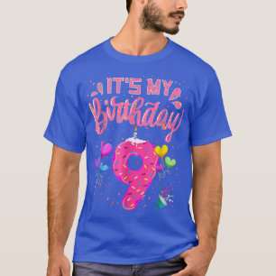 T-shirt I's My 9th Birthday Doughnut Happy 9 Years Old Gi