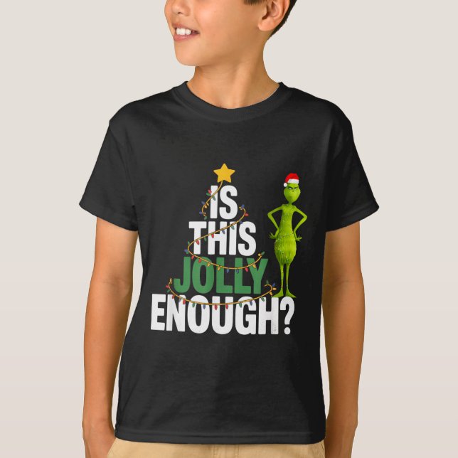 T-shirt Is This Jolly Enough Funny Christmas Tree Lights H (Devant)